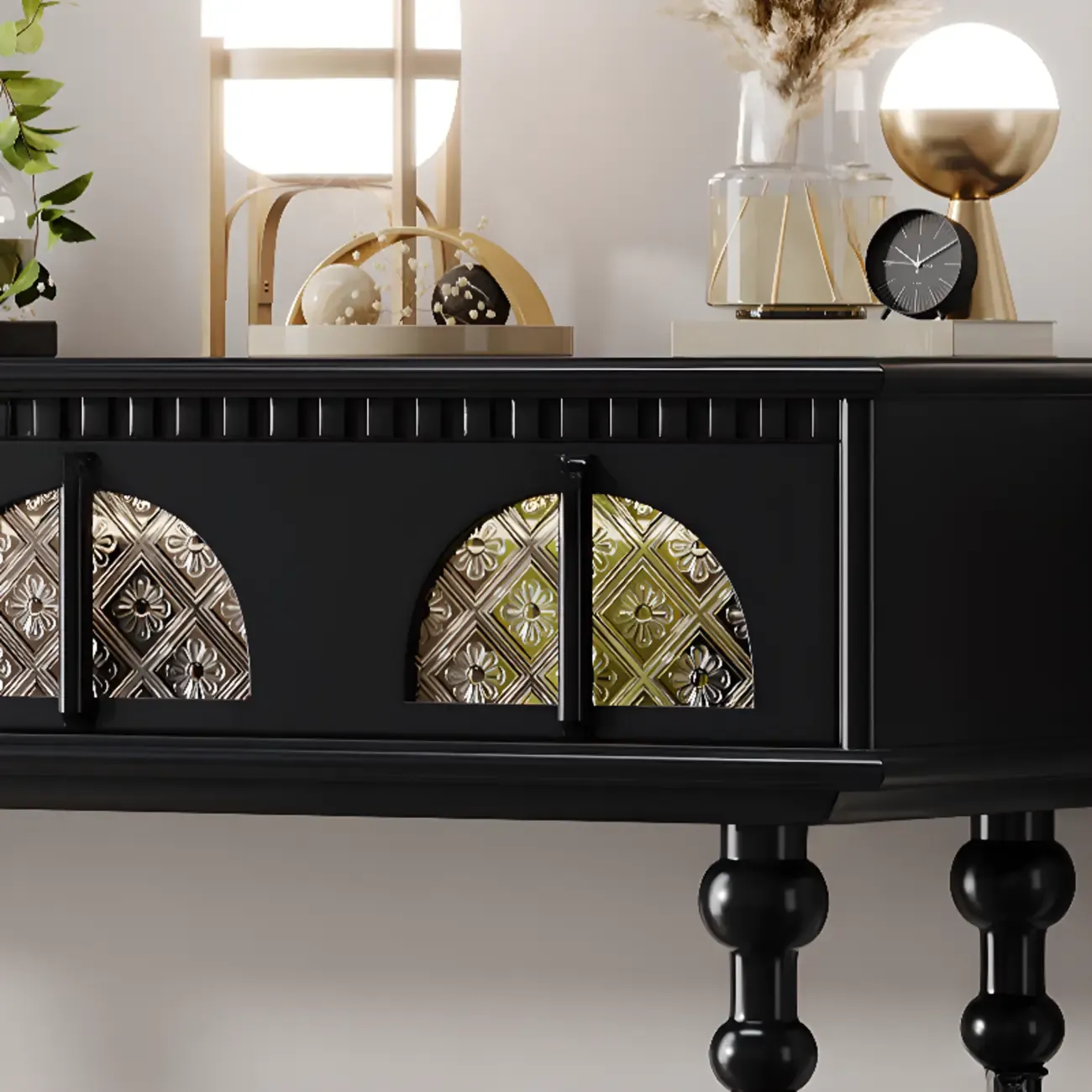 Rectangular Wooden Console Table with Drawers  Image - 8