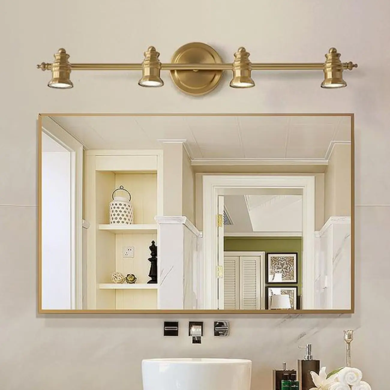 Bathroom Industrial Vanity Mirror Light in Geometric Style Image - 15 | homeyfad