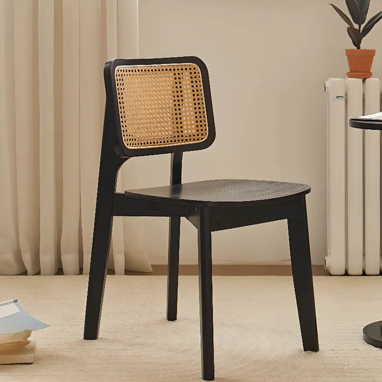 Wooden Black Square Shape Modern Dining Chair Image - 1 | homeyfad