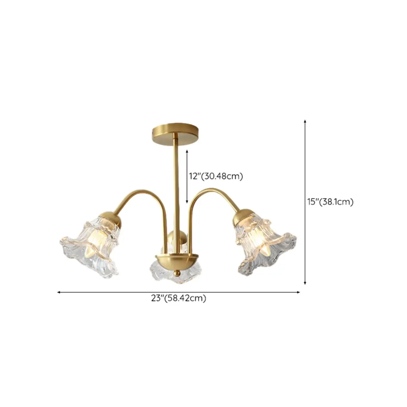 Luxury Vintage Crystal Flower Chandelier for Living Room #size