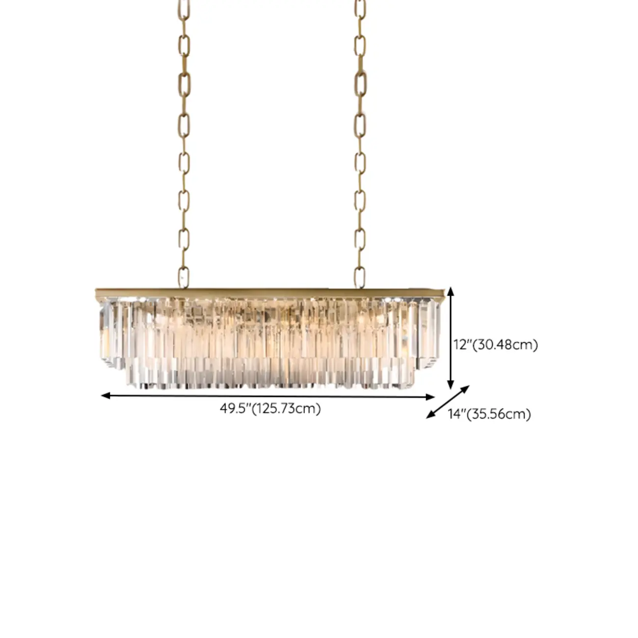 Modern Island Light 2 Tier Transparent Glass in Linear Shape Image - 17 | homeyfad