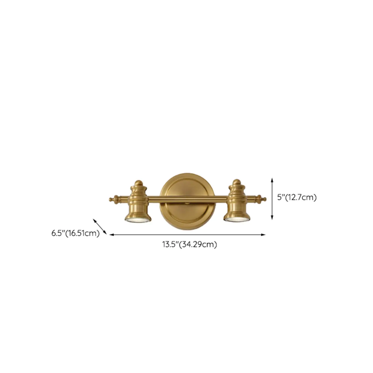 Bathroom Industrial Vanity Mirror Light in Geometric Style #size