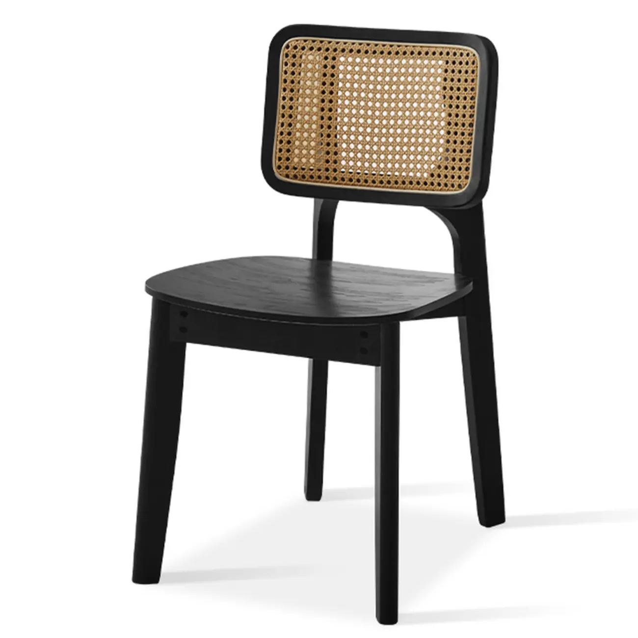 Wooden Black Square Shape Modern Dining Chair Image - 2 | homeyfad