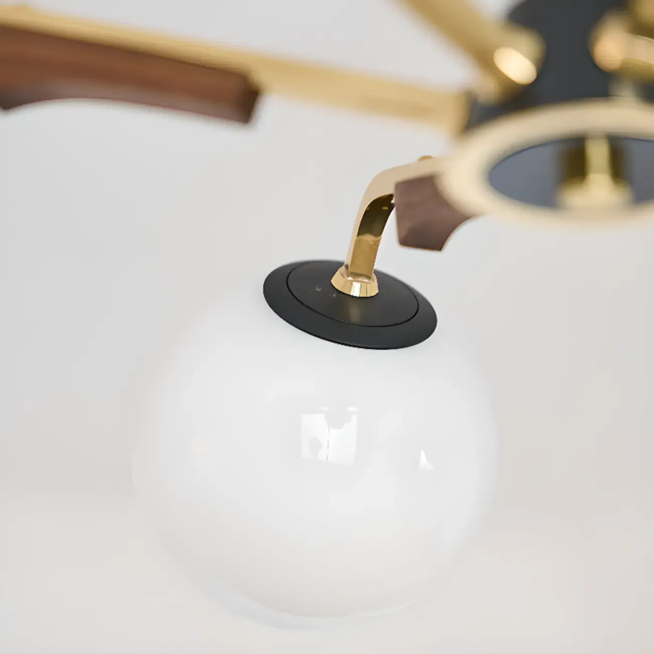 Modern White Glass Ball Chandelier with Adjustable Length  Image - 8