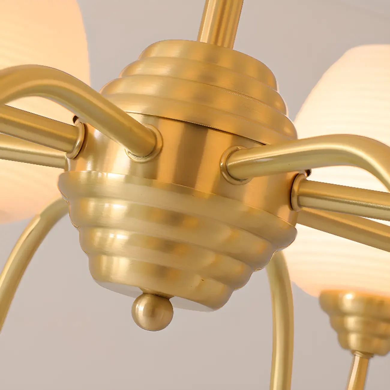 8-light Vintage Gold Brass Chandelier Adjustable Hanging Length Image - 14