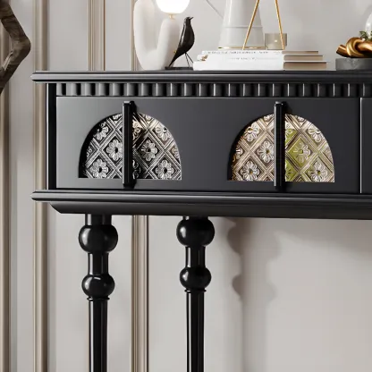Rectangular Wooden Console Table with Drawers  Image - 10