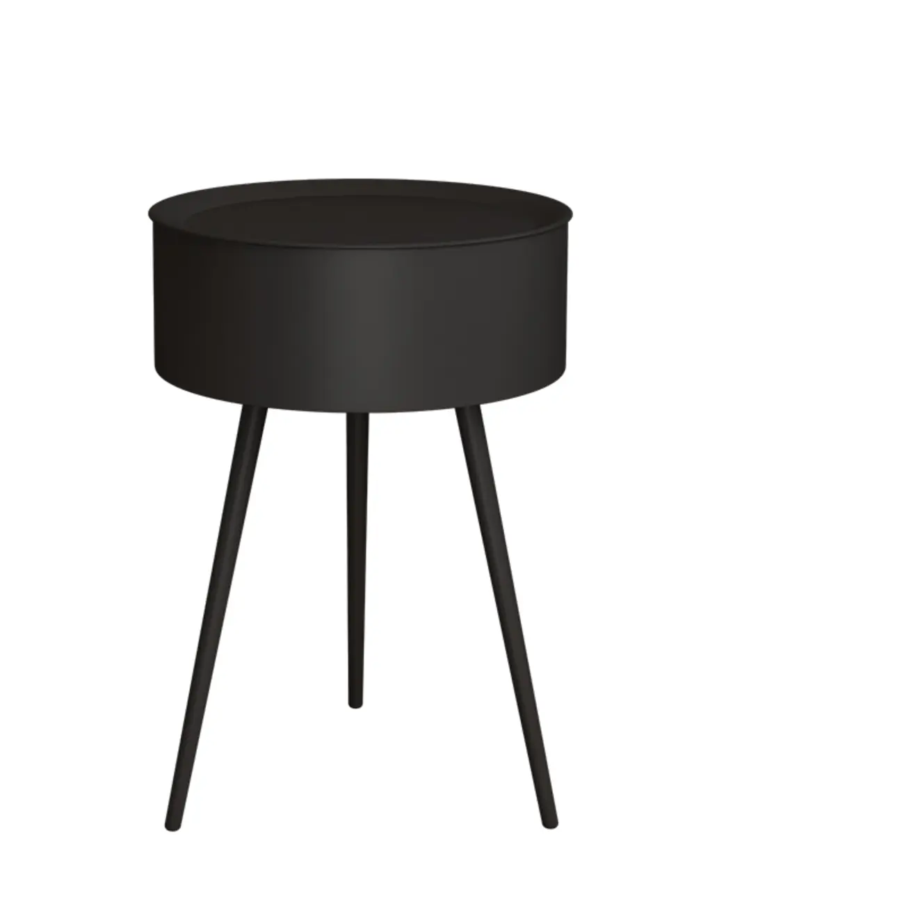 Scandinavian Round Metal Bedside Table with High Legs Image - 5 | homeyfad