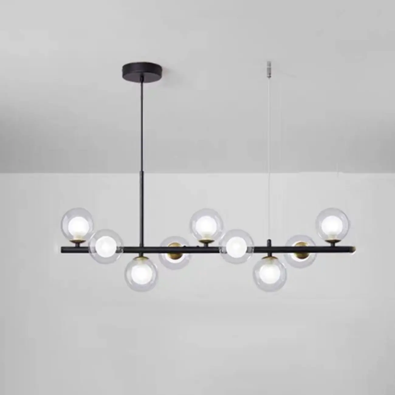 9 Lights Bi-pin Glass Globe Island Light with Direct Wired Electric Image - 15 | homeyfad