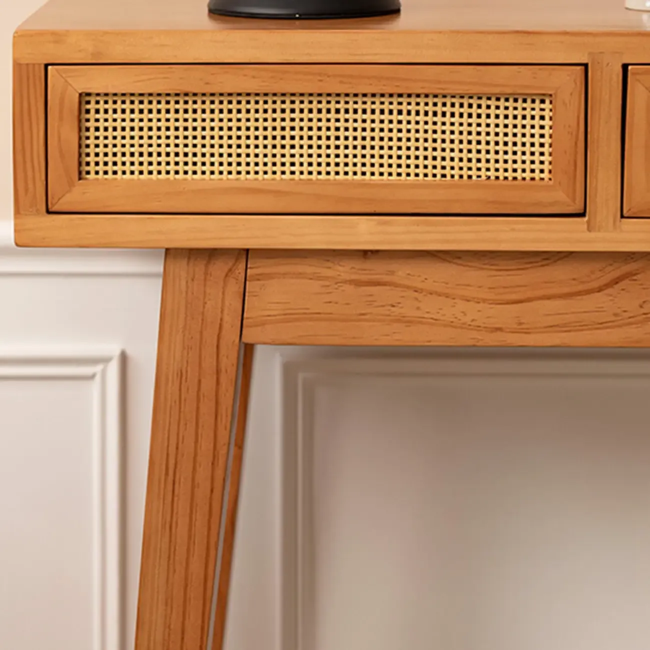 Modern Pine Wood Console Table with Drawers Image - 7