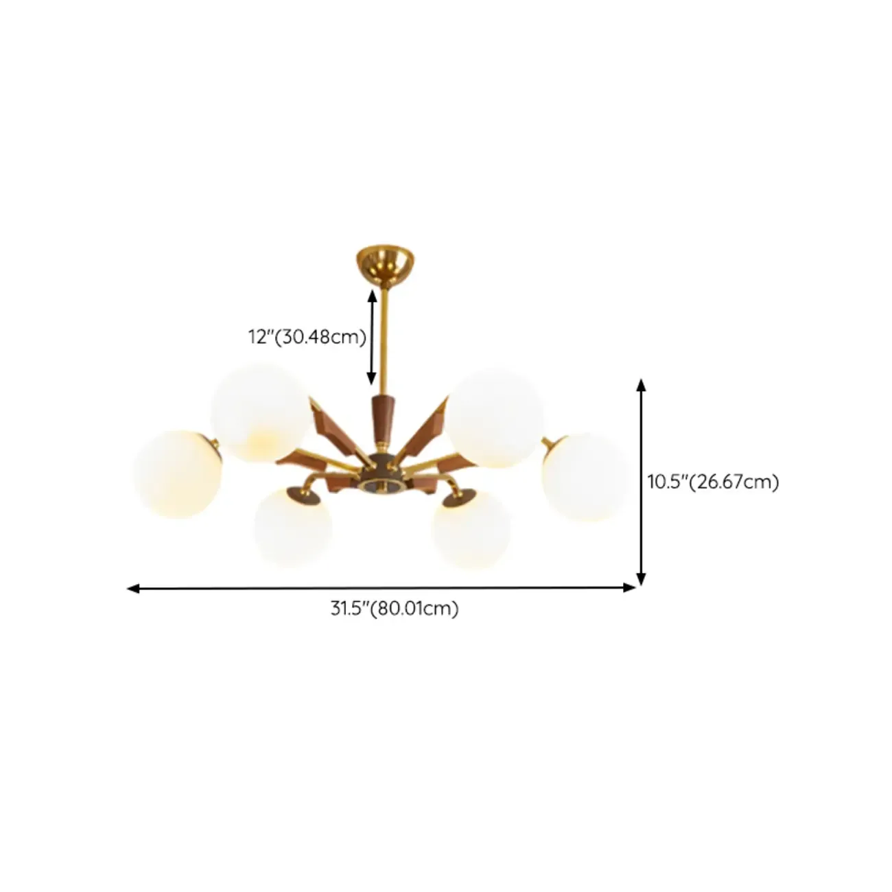 Modern White Glass Ball Chandelier with Adjustable Length  Image - 13