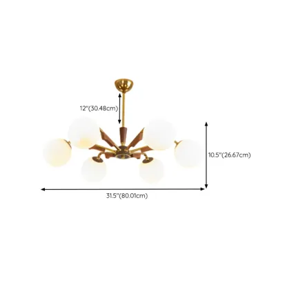 Modern White Glass Ball Chandelier with Adjustable Length  Image - 13