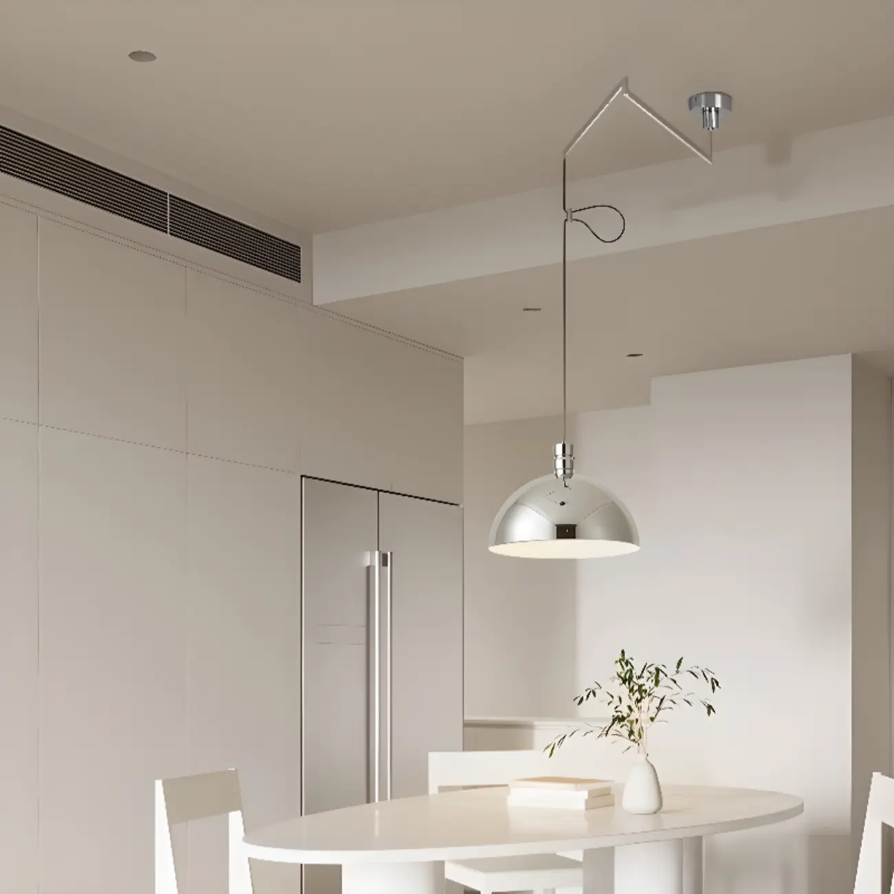 Minimalist Bowl Shape Hanging LED Pendant Light for Dining Room Image - 14 | homeyfad