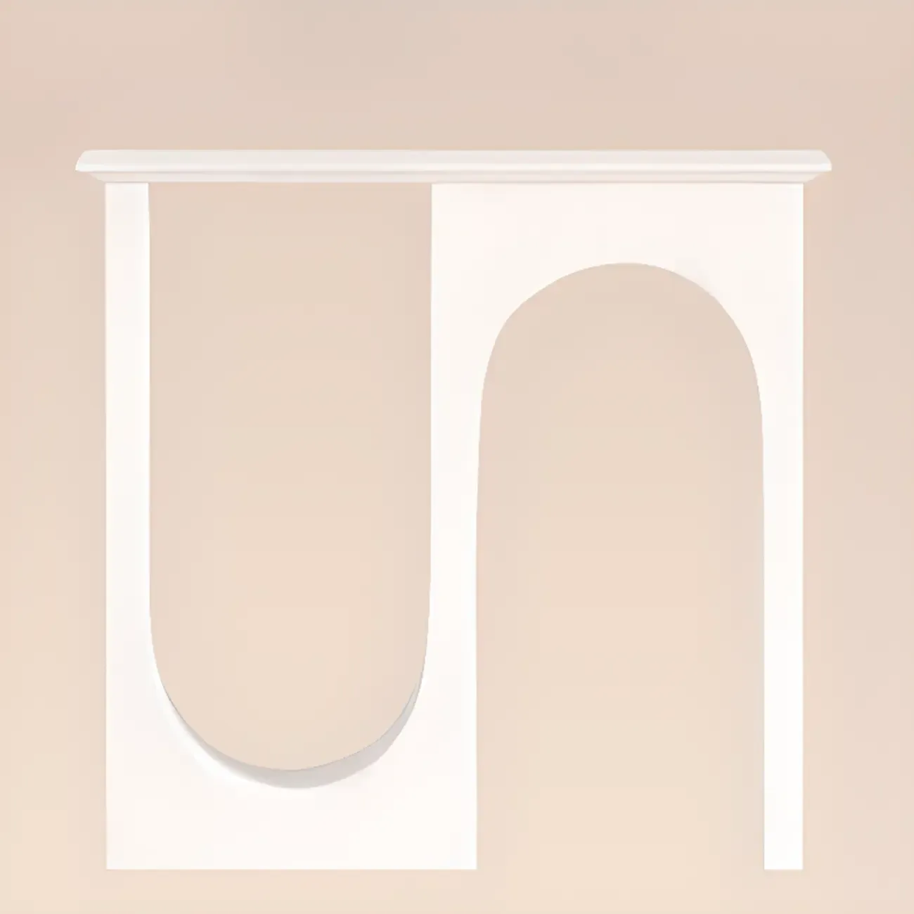 Modern Narrow Wooden Console Table with Arched Base Image - 2