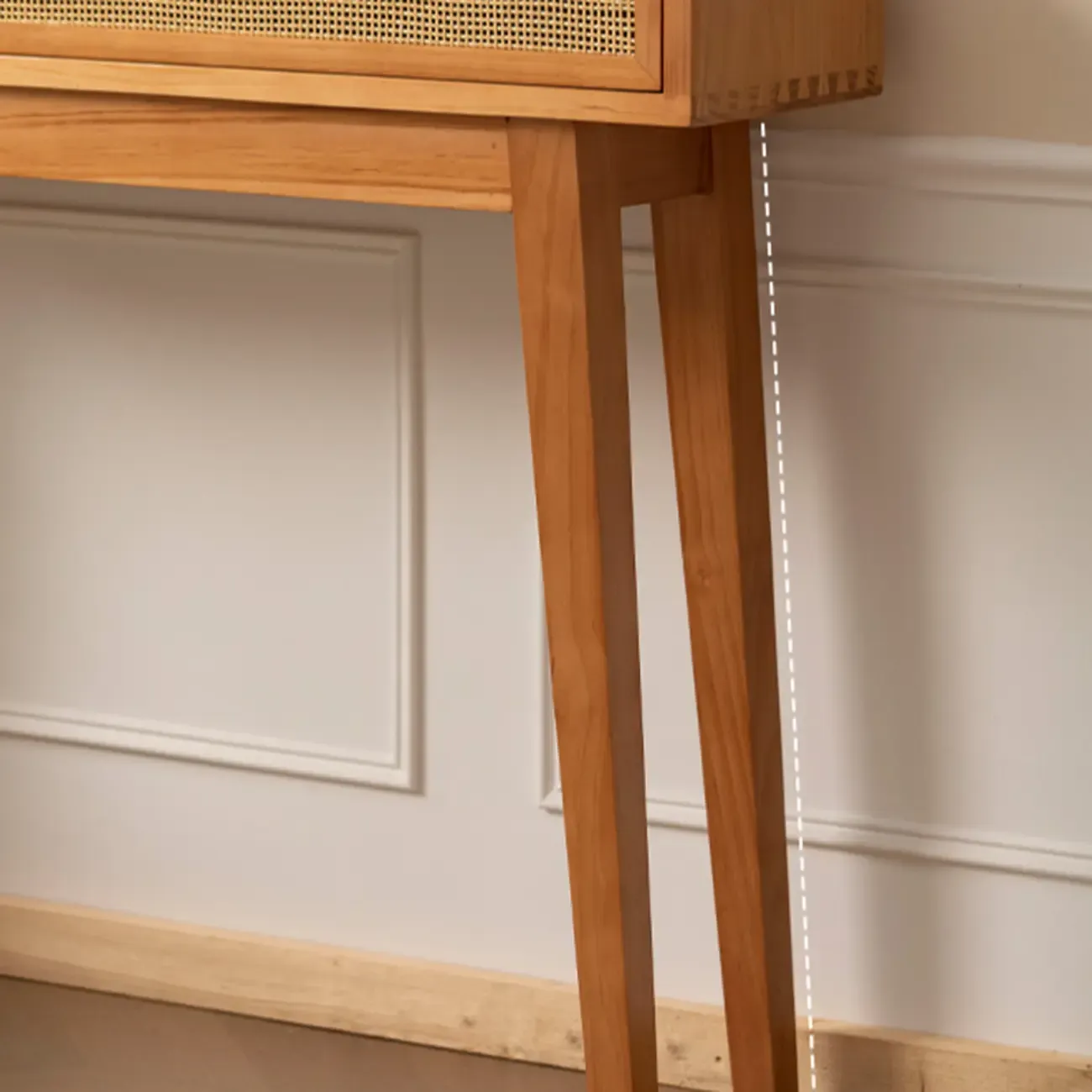 Modern Pine Wood Console Table with Drawers Image - 8