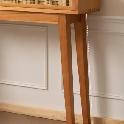Modern Pine Wood Console Table with Drawers Image - 8
