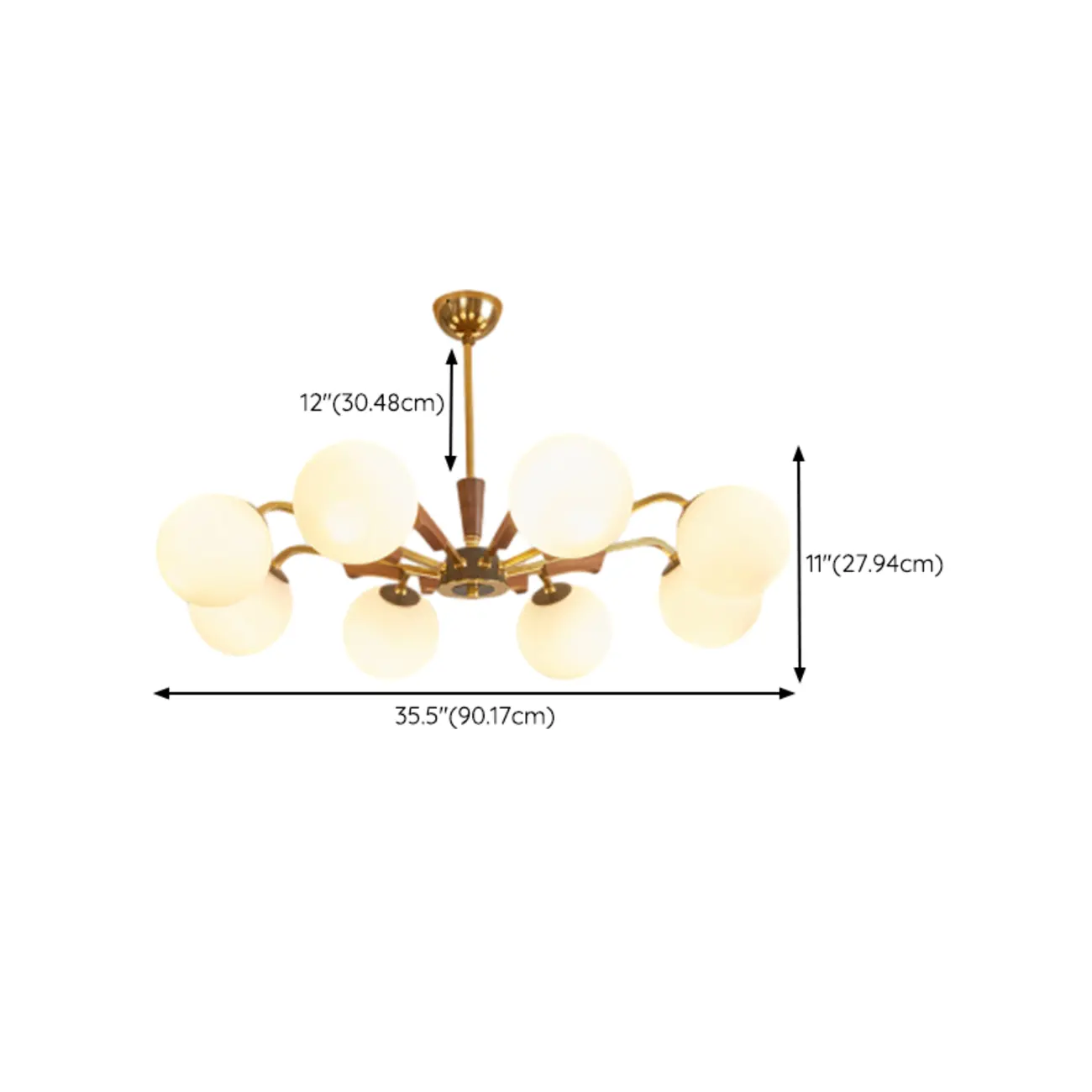 Modern White Glass Ball Chandelier with Adjustable Length  Image - 14 | homeyfad