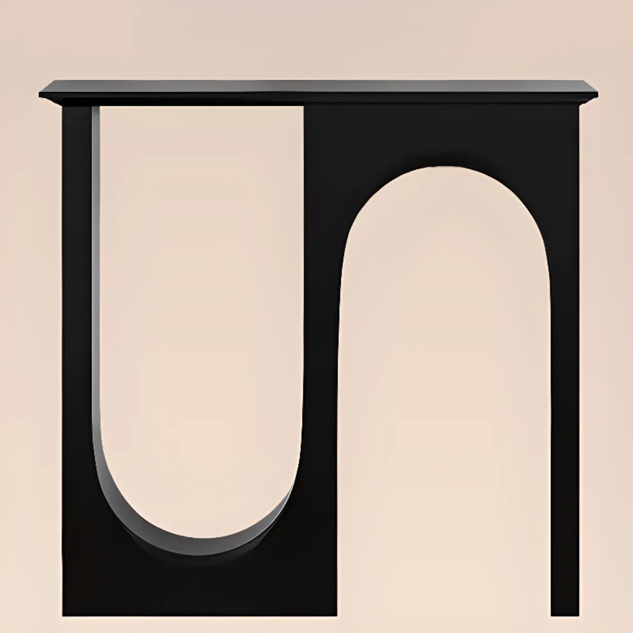 Modern Narrow Wooden Console Table with Arched Base Image - 3 | homeyfad