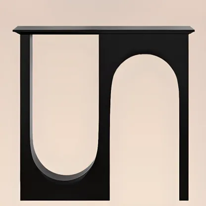 Modern Narrow Wooden Console Table with Arched Base Image - 3