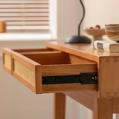Modern Pine Wood Console Table with Drawers Image - 9