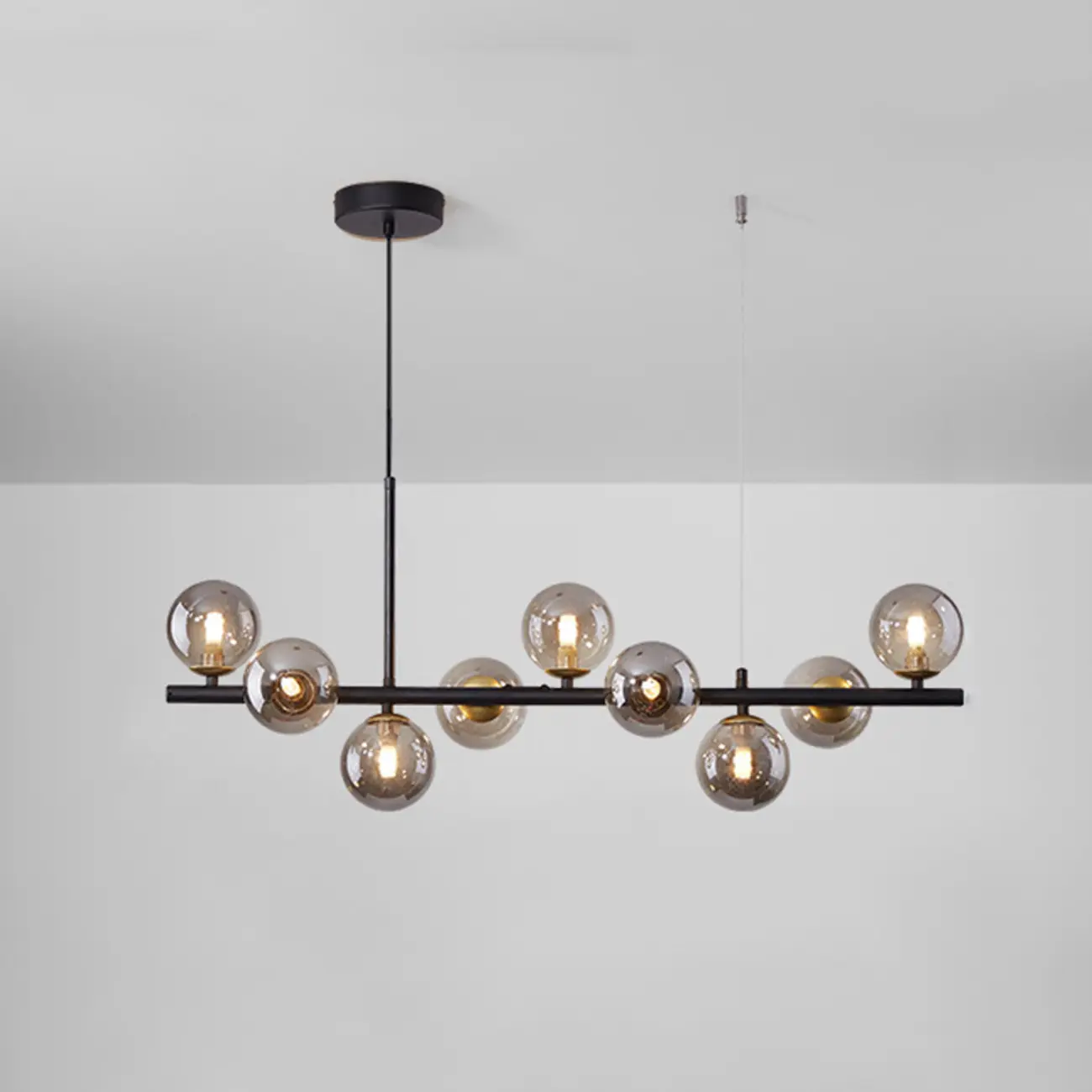 9 Lights Bi-pin Glass Globe Island Light with Direct Wired Electric Image - 18 | homeyfad