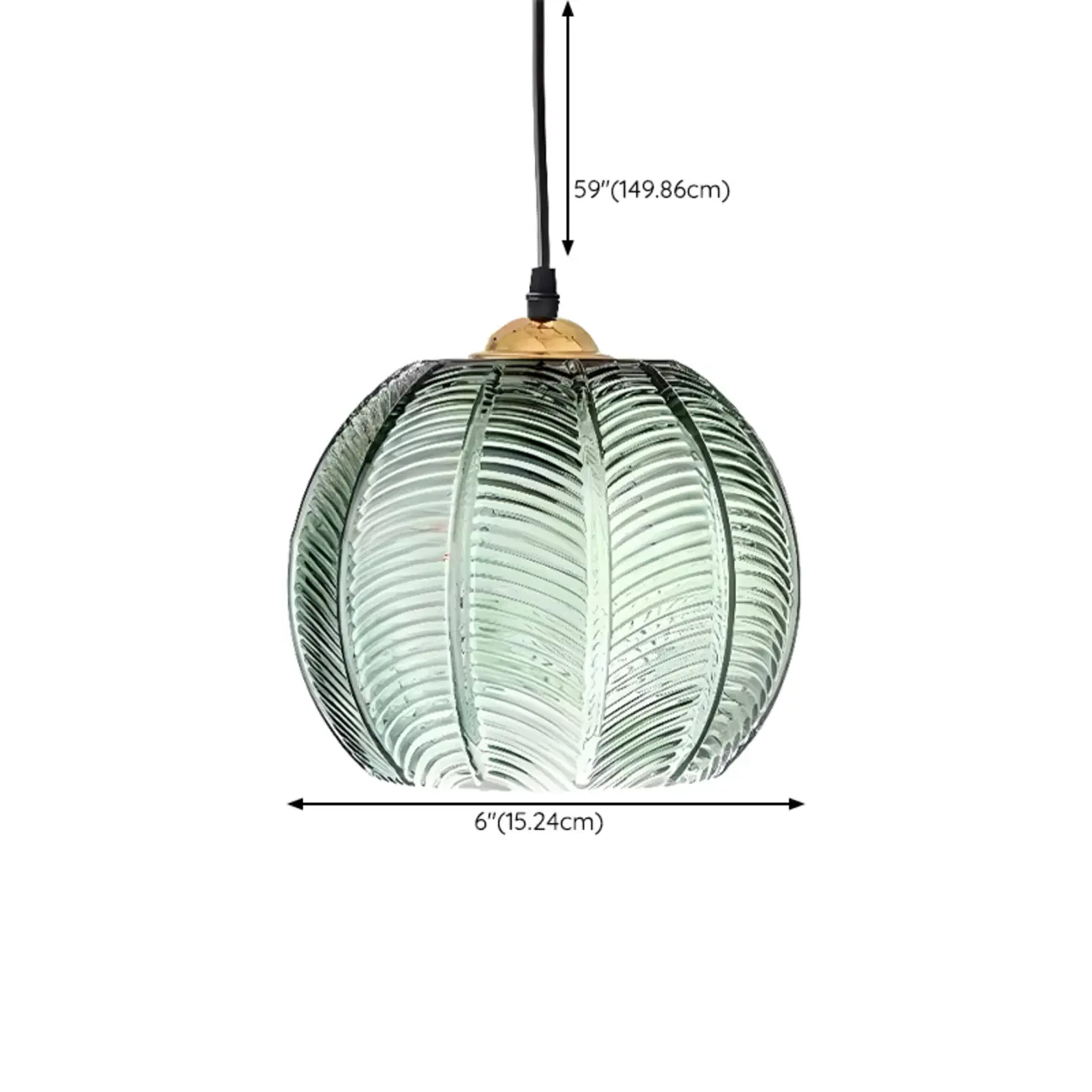 Modern Green Glass Leaf-Inspired Globe Pendant Light #size | homeyfad