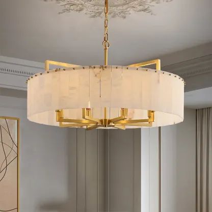 Modern Marble Round Chandelier for Luxury Interiors Image - 1