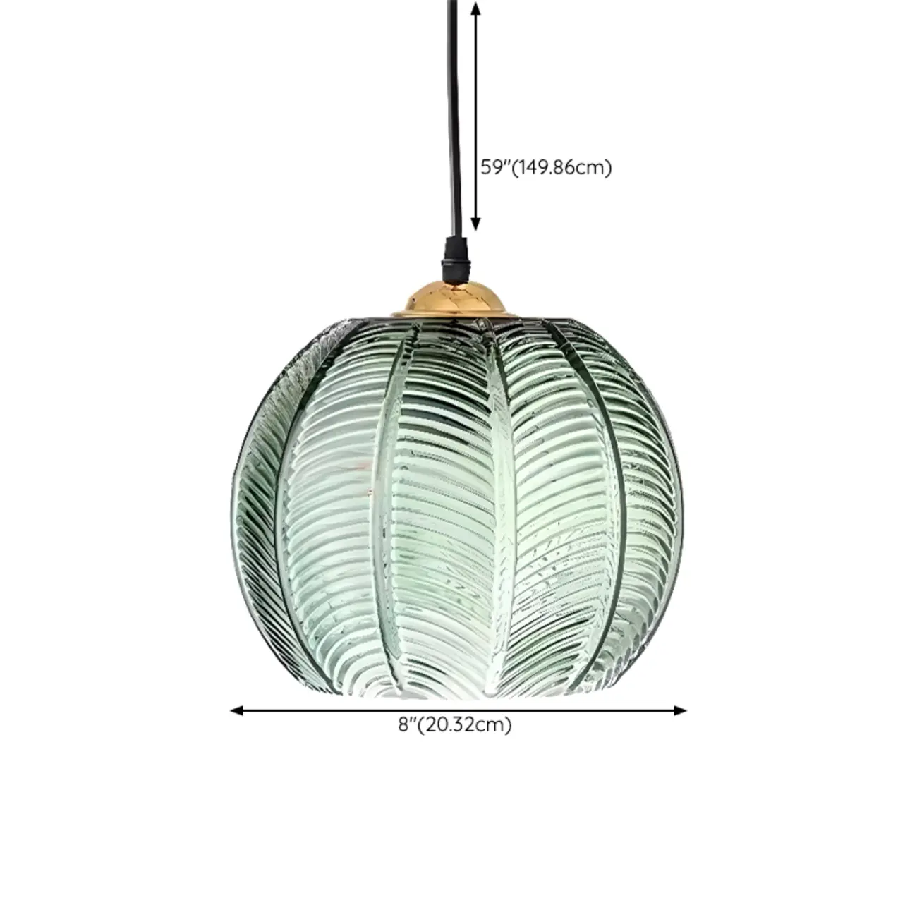Modern Green Glass Leaf-Inspired Globe Pendant Light Image - 11 | homeyfad