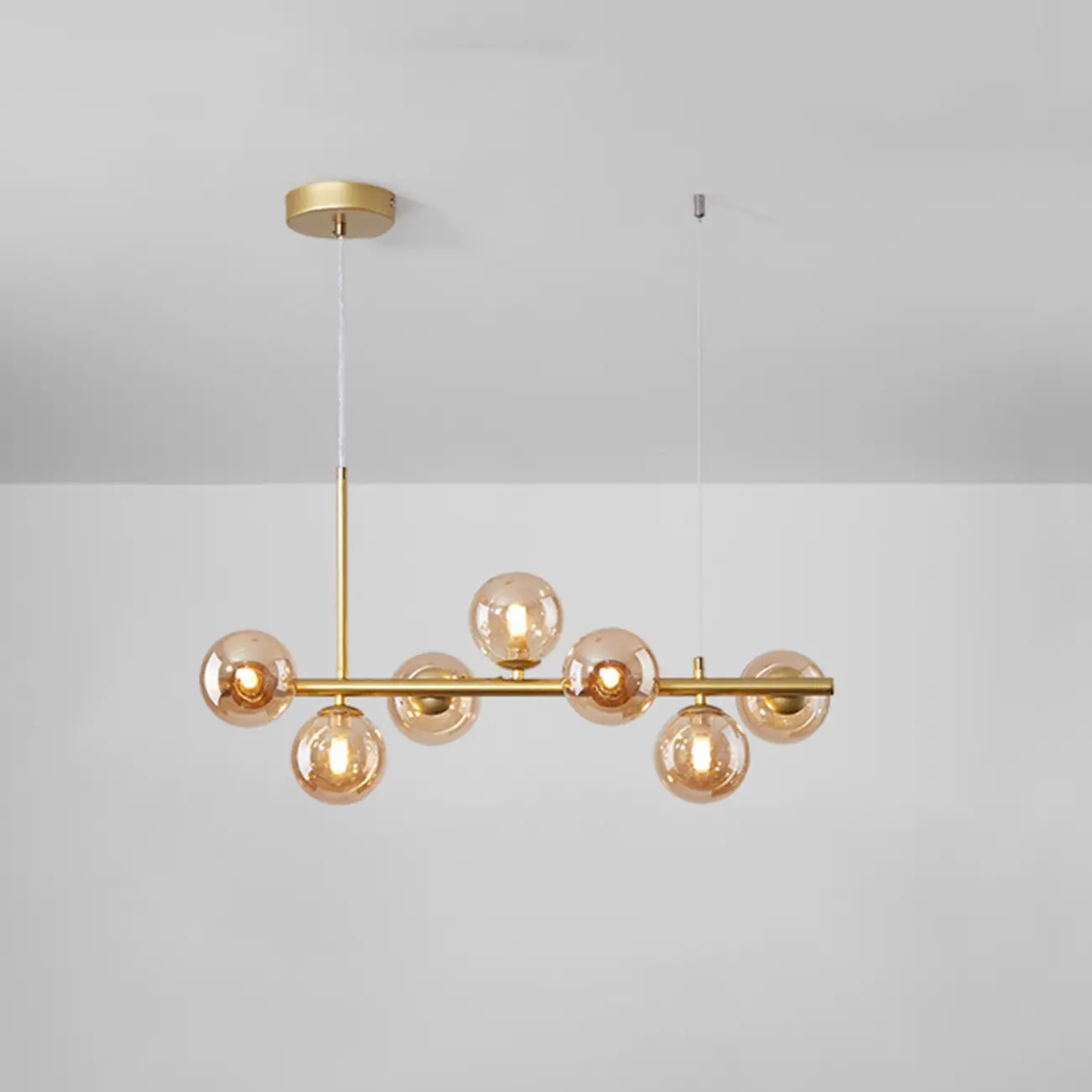 9 Lights Bi-pin Glass Globe Island Light with Direct Wired Electric Image - 20 | homeyfad