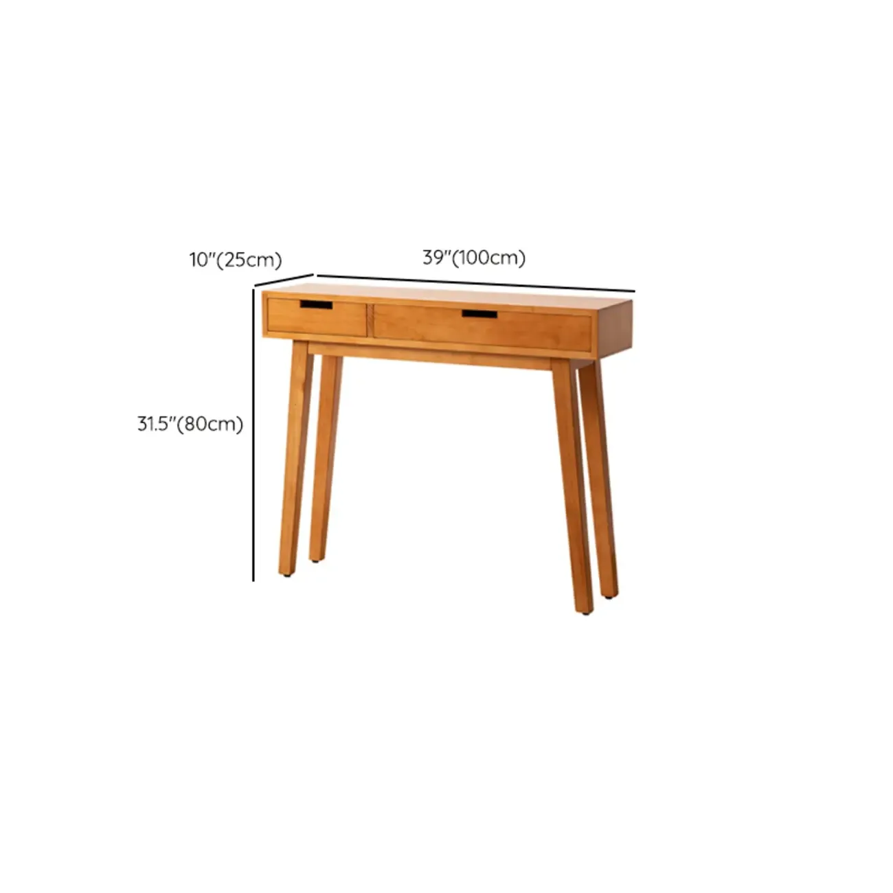 Modern Pine Wood Console Table with Drawers Image - 12