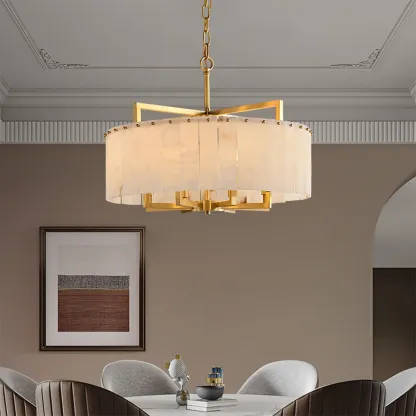 Modern Marble Round Chandelier for Luxury Interiors Image - 2