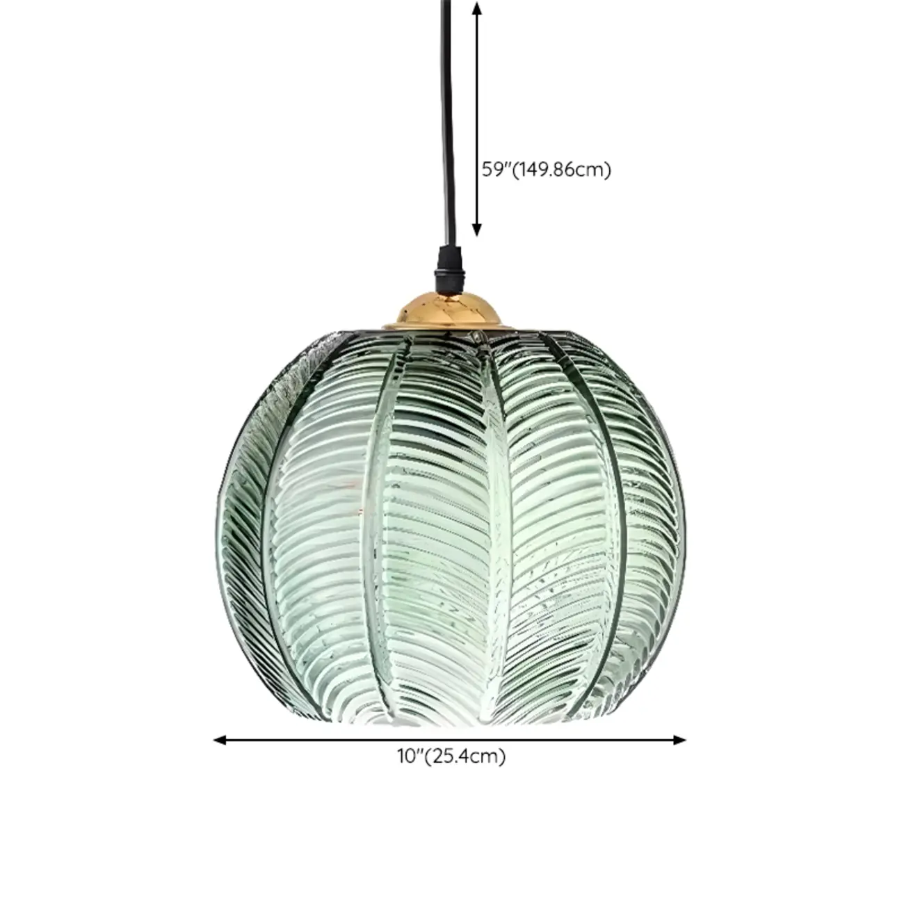 Modern Green Glass Leaf-Inspired Globe Pendant Light Image - 12 | homeyfad