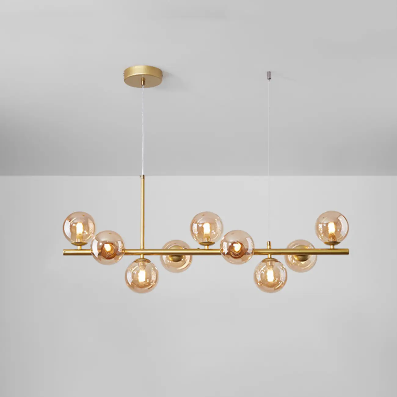 9 Lights Bi-pin Glass Globe Island Light with Direct Wired Electric Image - 21 | homeyfad