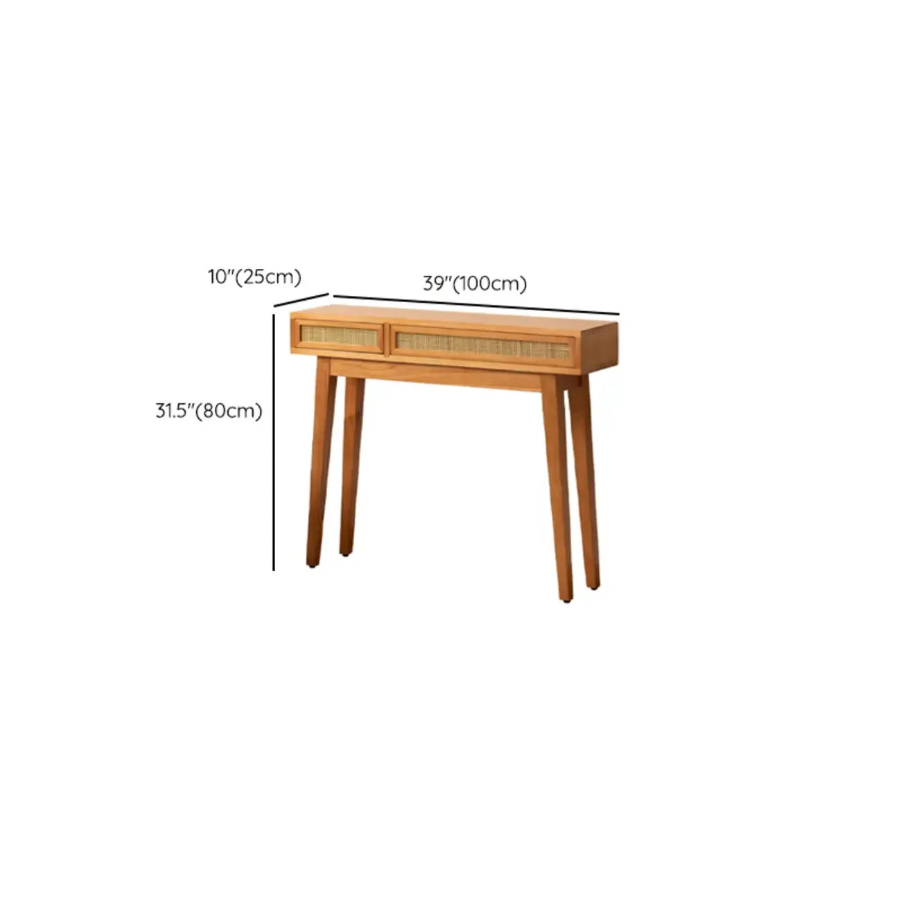 Modern Pine Wood Console Table with Drawers Image - 13