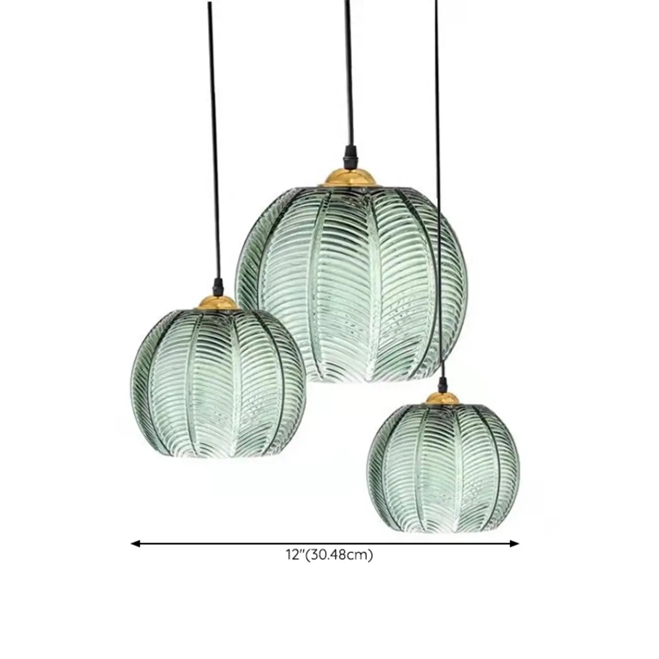 Modern Green Glass Leaf-Inspired Globe Pendant Light Image - 13 | homeyfad