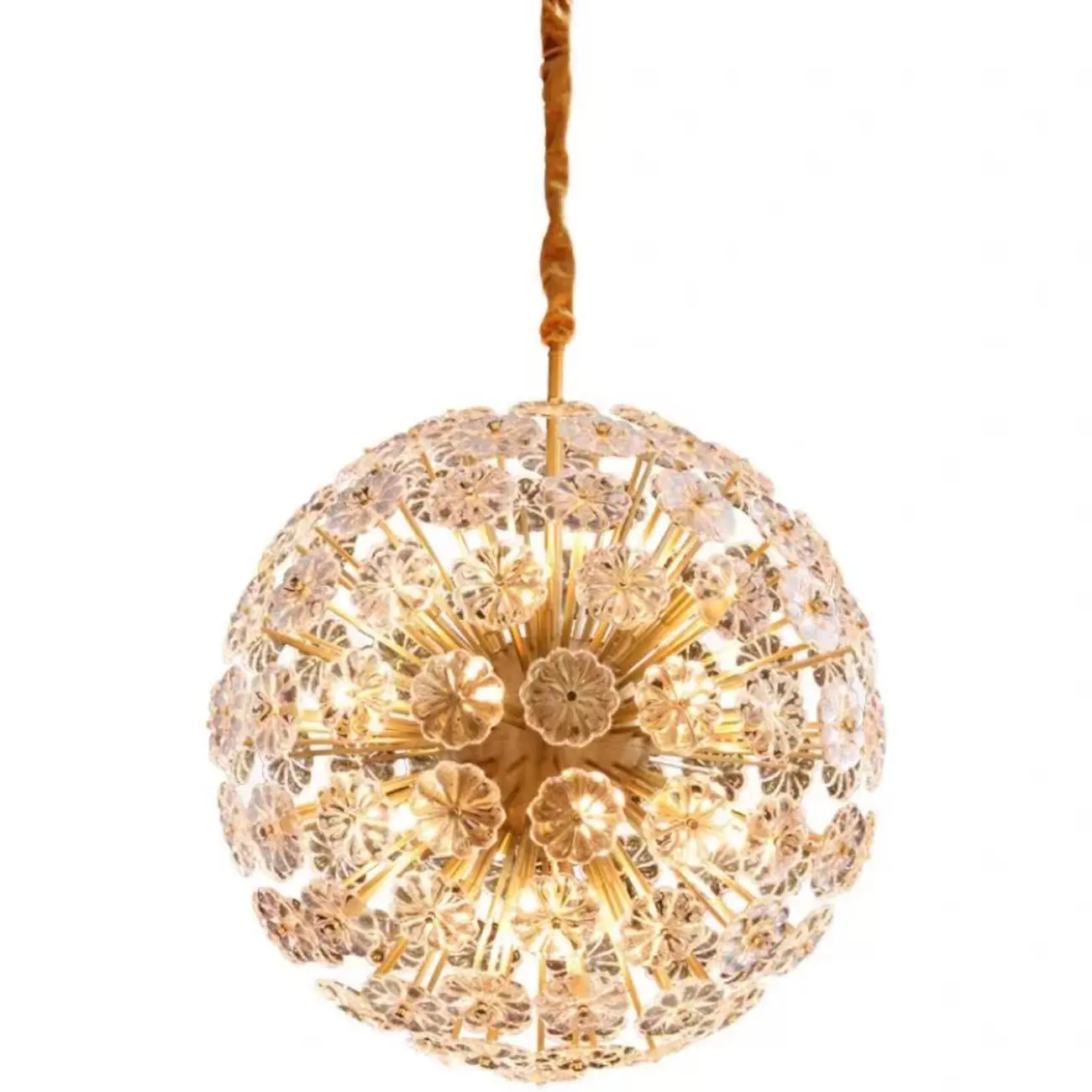 Modern Crystal Globe Chandelier with Ambient Light Image - 5 | homeyfad