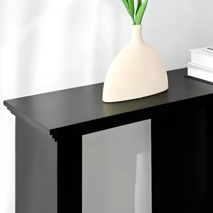 Modern Narrow Wooden Console Table with Arched Base Image - 7