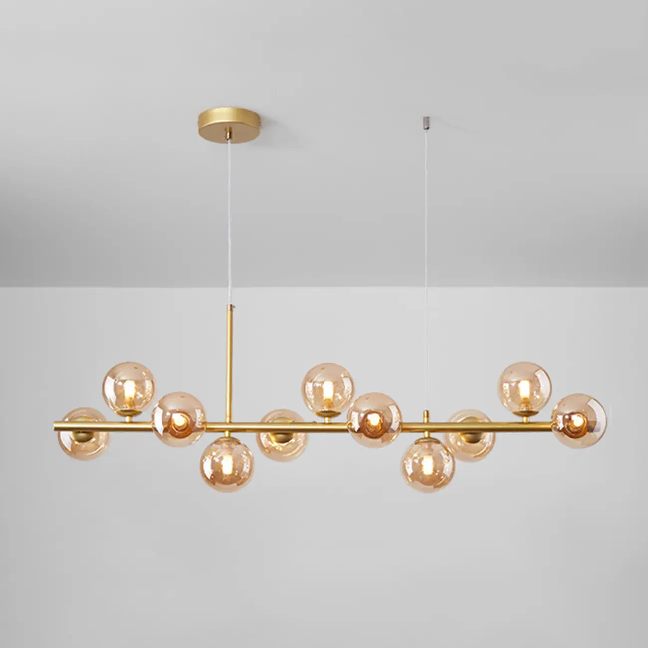 9 Lights Bi-pin Glass Globe Island Light with Direct Wired Electric Image - 22 | homeyfad