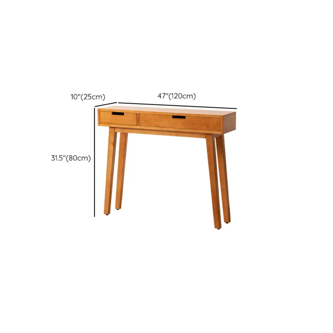Modern Pine Wood Console Table with Drawers Image - 14