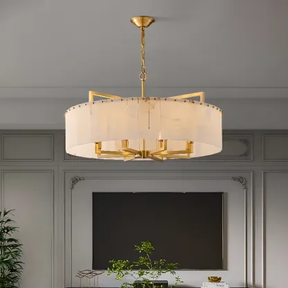 Modern Marble Round Chandelier for Luxury Interiors Image - 4