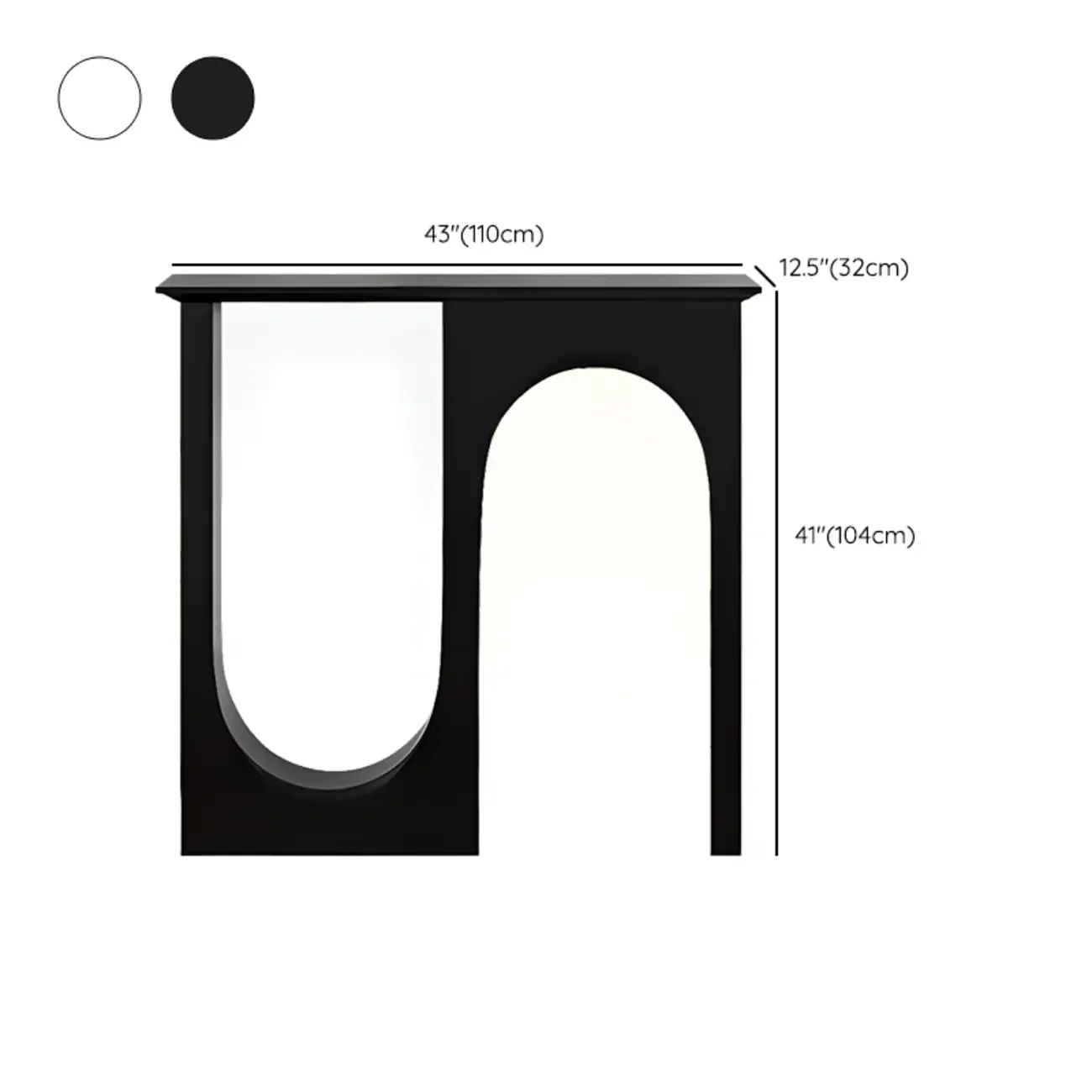 Modern Narrow Wooden Console Table with Arched Base Image - 9