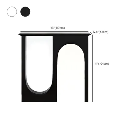 Modern Narrow Wooden Console Table with Arched Base Image - 9