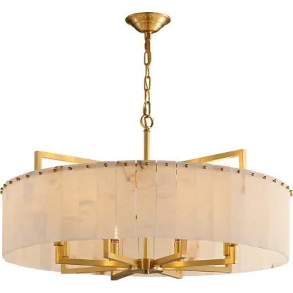 Modern Marble Round Chandelier for Luxury Interiors Image - 5