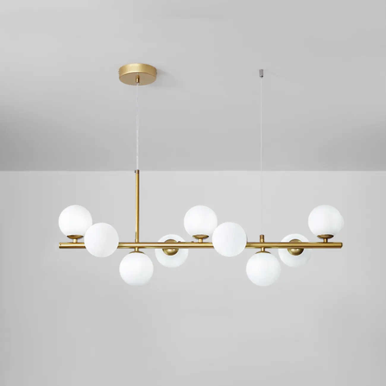 9 Lights Bi-pin Glass Globe Island Light with Direct Wired Electric Image - 24 | homeyfad