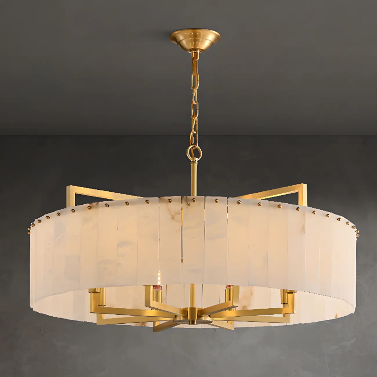 Modern Marble Round Chandelier for Luxury Interiors Image - 6 | homeyfad