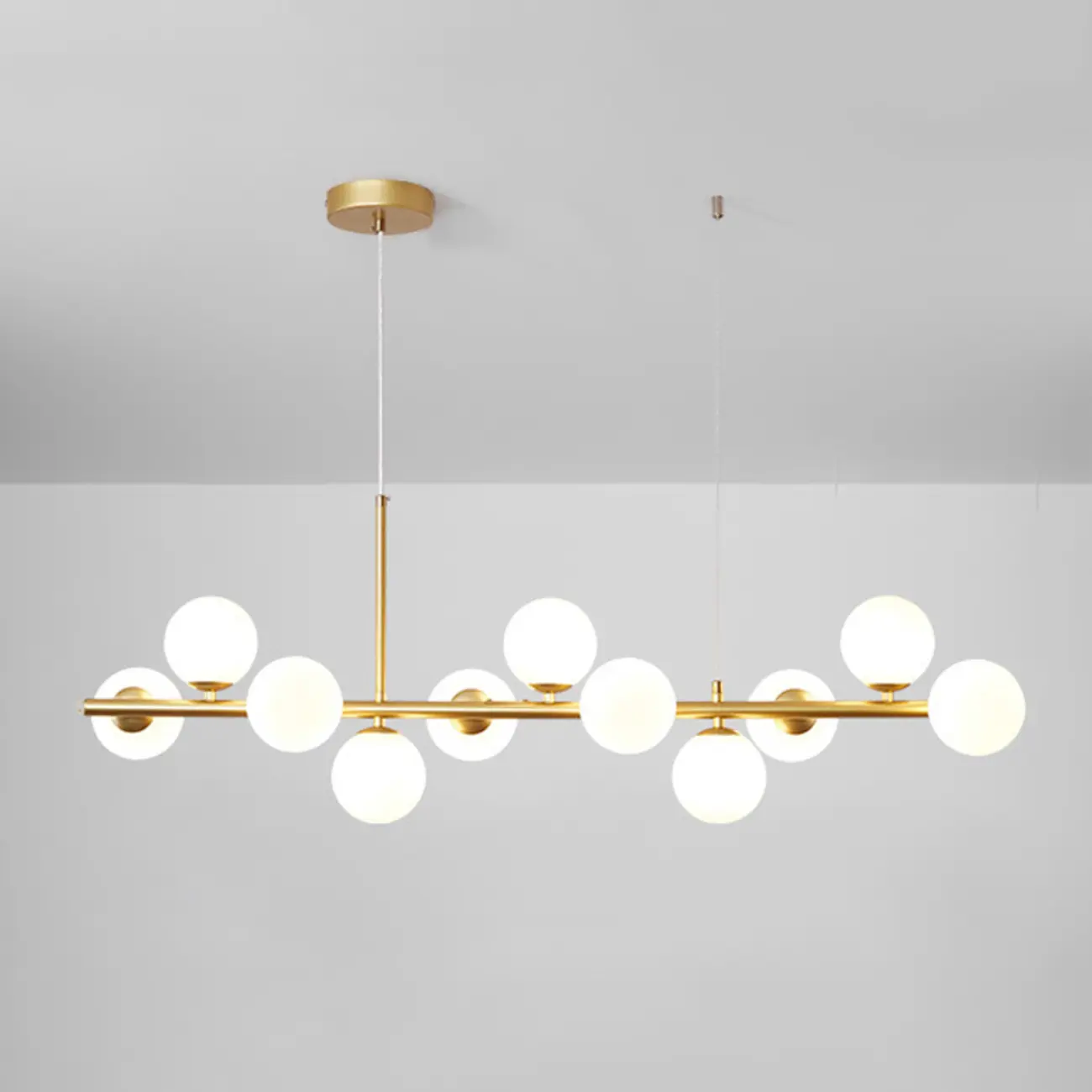 9 Lights Bi-pin Glass Globe Island Light with Direct Wired Electric Image - 25 | homeyfad