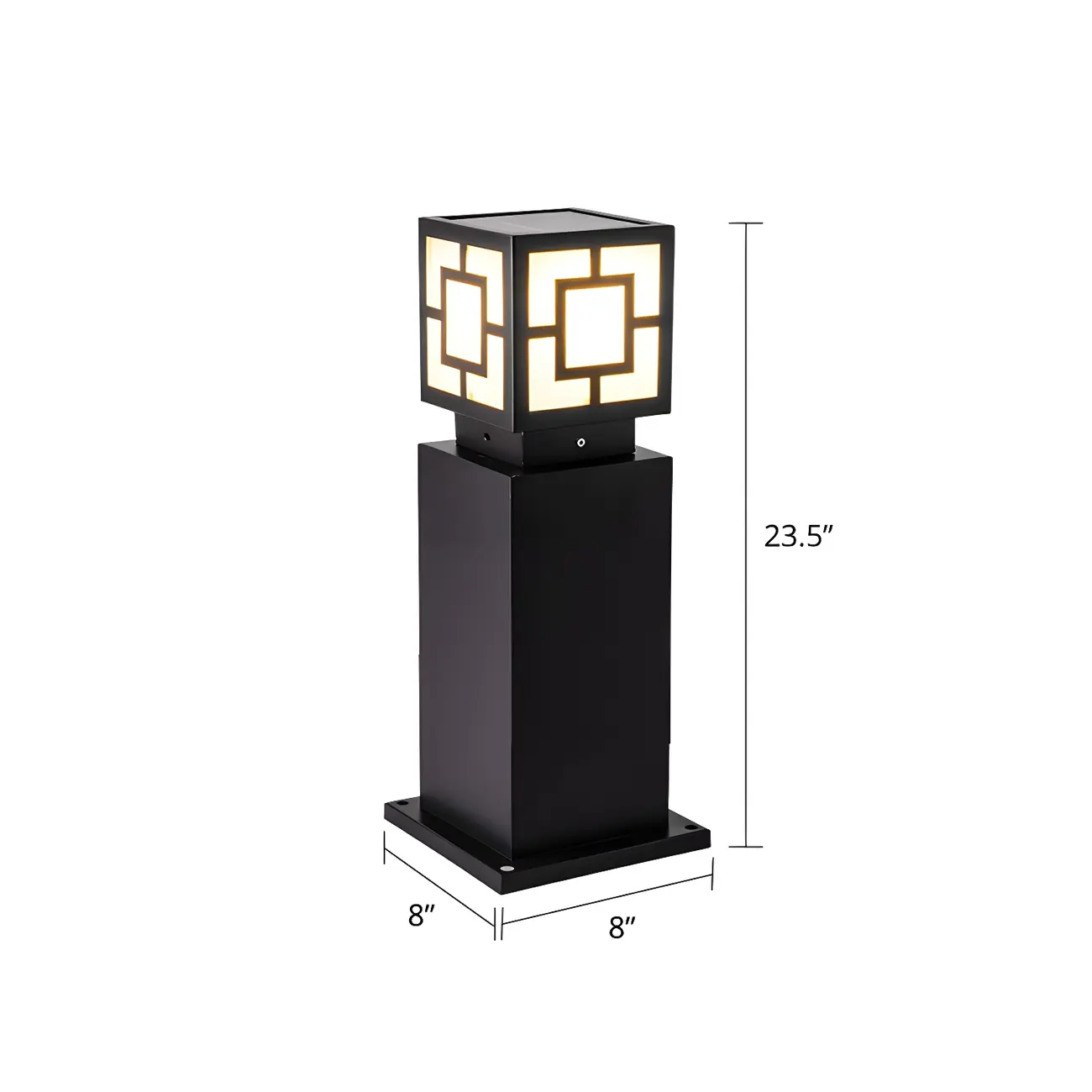 Classic Black Solar LED Outdoor Bollard Lighting for Landscape Pathway Image - 2 | homeyfad