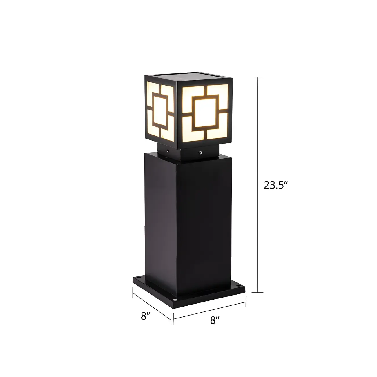 Classic Black Solar LED Outdoor Bollard Lighting for Landscape Pathway Image - 2
