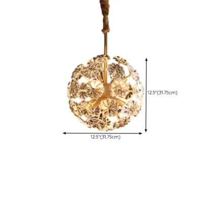 Modern Crystal Globe Chandelier with Ambient Light #size