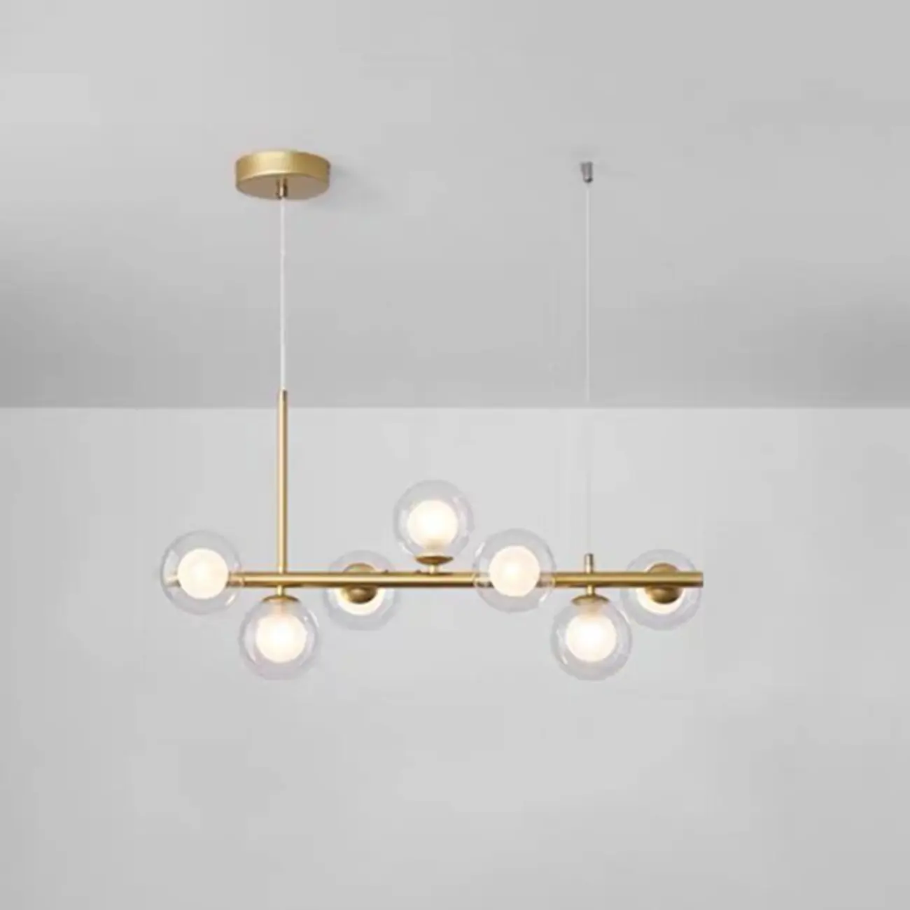 9 Lights Bi-pin Glass Globe Island Light with Direct Wired Electric Image - 26 | homeyfad