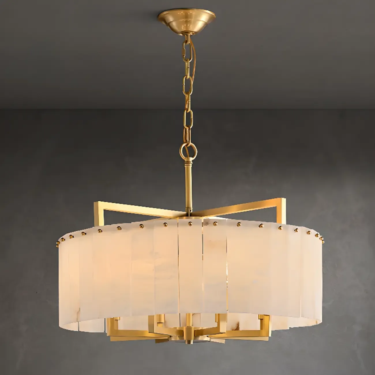 Modern Marble Round Chandelier for Luxury Interiors Image - 8